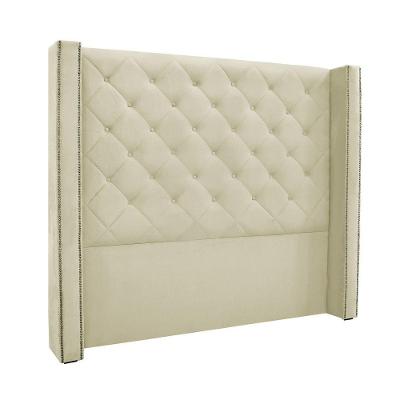 Cabeceira Cama Box Casal 140cm E Recamier Vicenza Veludo Bege S04 - D'rossi