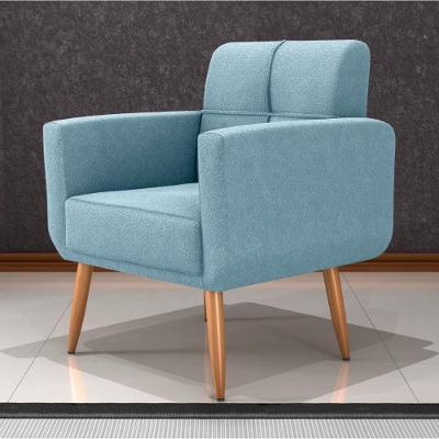 Poltrona Decorativa Para Sala Lilian Boucle Azul