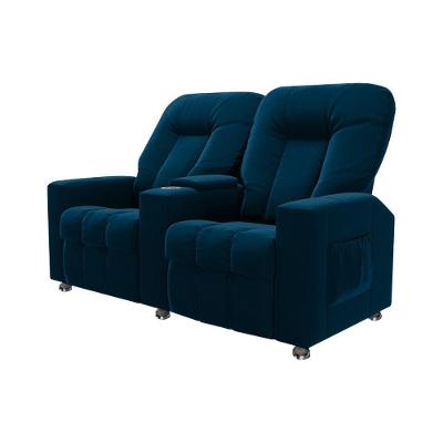 Poltrona Reclinável Para Cinema 2 Lugares Sora Veludo Azul Marinho Fh1 - D'rossi