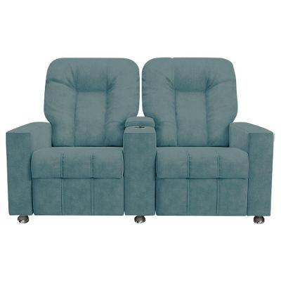Poltrona Reclinável Para Cinema 2 Lugares Sora Veludo Azul Claro Fh1 - D'rossi