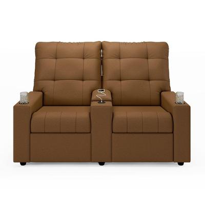 Poltrona Reclinável Para Cinema Parma 2 Lugares Baú Usb Pu Fh1 - D'rossi Cor Caramelo