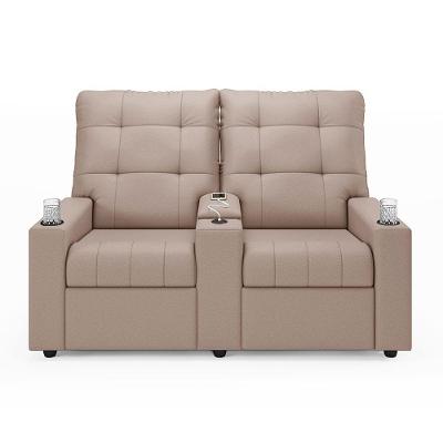 Poltrona Reclinável Para Cinema Parma 2 Lugares Baú Usb Veludo Fh1 - D'rossi Cor Rose