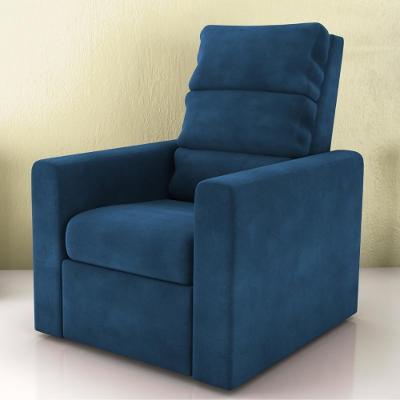Poltrona Do Papai Reclinável Maia Veludo Azul