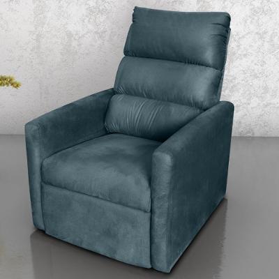Poltrona Do Papai Reclinável Maia Suede Petróleo
