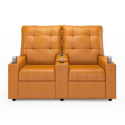 Poltrona Reclinável Para Cinema Parma 2 Lugares Baú Usb Pu Fh1 - D'rossi Cor Whisky