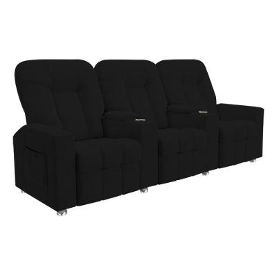 Poltrona Reclinável Para Cinema 3 Lugares Sora Veludo Fh1 - D'rossi Cor Preto