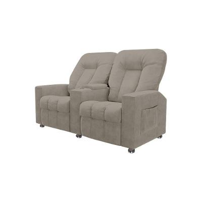 Poltrona Reclinável Para Cinema 2 Lugares Sora Veludo Fh1 - D'rossi Cor Capuccino