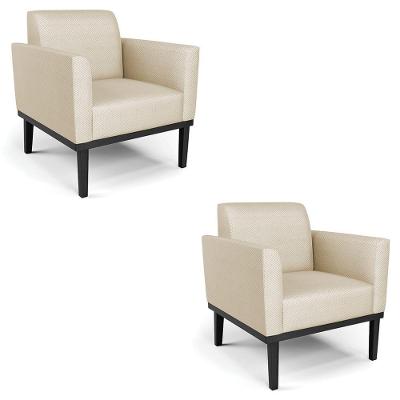 Poltrona Base Madeira Preto Kit 2 Maressa Veludo Luxo Off White