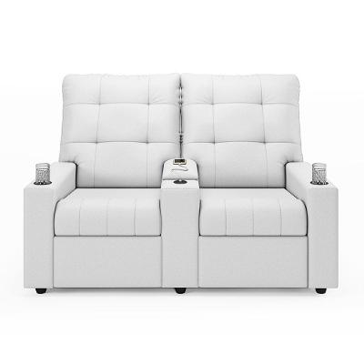 Poltrona Reclinável Para Cinema Parma 2 Lugares Baú Usb Pu Fh1 - D'rossi Cor Branco