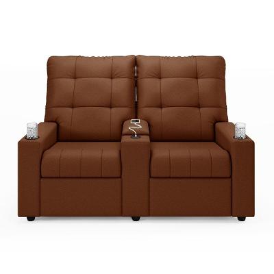 Poltrona Reclinável Para Cinema Parma 2 Lugares Baú Usb Veludo Fh1 - D'rossi Cor Terracota