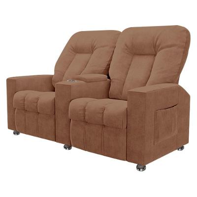 Poltrona Reclinável Para Cinema 2 Lugares Sora Veludo Terracota Fh1 - D'rossi