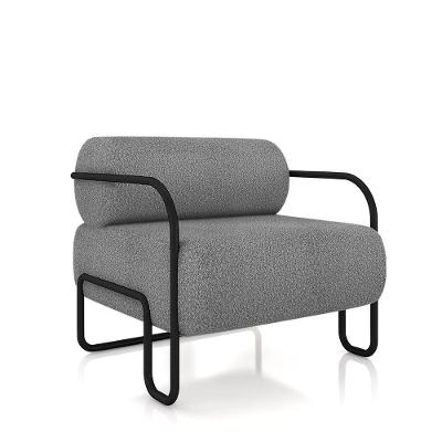 Poltrona Sala De Estar Industrial Preto Ameli Bouclê K01 - D'rossi Cor Cinza