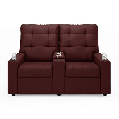 Poltrona Reclinável Para Cinema Parma 2 Lugares Baú Usb Veludo Fh1 - D'rossi Cor Vinho