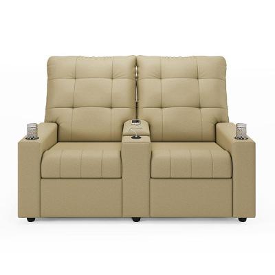 Poltrona Reclinável Para Cinema Parma 2 Lugares Baú Usb Pu Fh1 - D'rossi Cor Bege