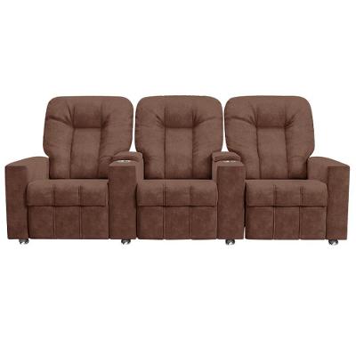 Poltrona Reclinável Para Cinema 3 Lugares Sora Veludo Terracota Fh1 - D'rossi