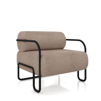 Poltrona Sala De Estar Industrial Preto Ameli Bouclê K01 - D'rossi Cor Creme