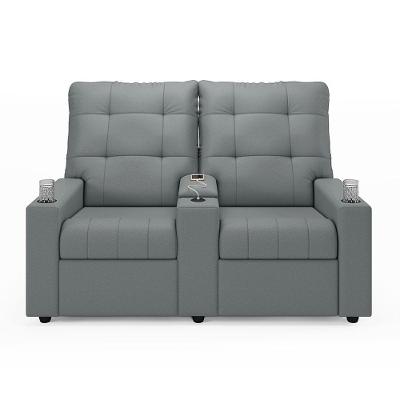 Poltrona Reclinável Para Cinema Parma 2 Lugares Baú Usb Pu Fh1 - D'rossi Cor Cinza