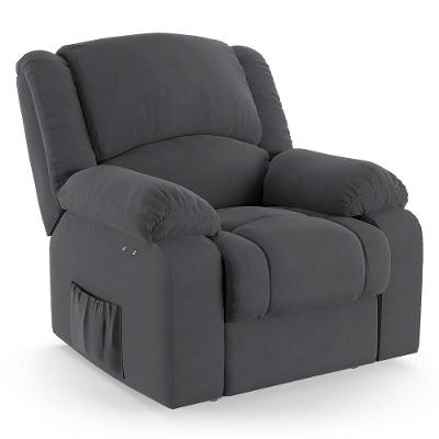 Poltrona Do Papai Reclinável Melim Power Touch Massagem Veludo Fh1 - D'rossi Cor Cinza