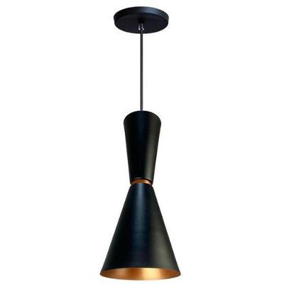 Lustre Pendente Cone Moderno Mesa Balcão Preto Iluminar Ambiente