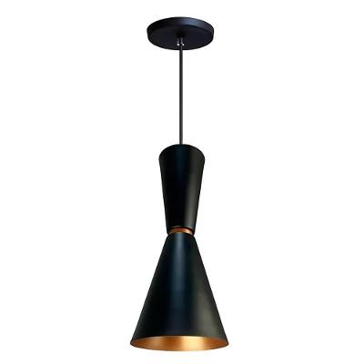 Lustre Pendente Cone Moderno Mesa Balcão Preto Iluminar Ambiente Preto