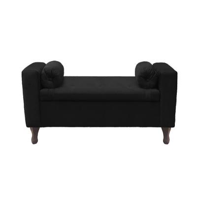 Recamier Bau Rico 140x Suede Preto - Majú Decor