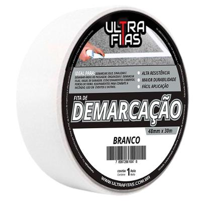 Fita De Demarcação Pvc 30 Metros Sinalização Cores Variedade Branca