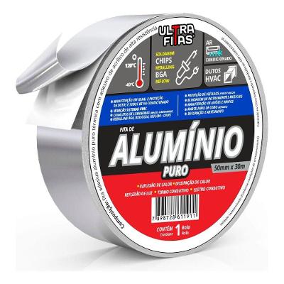 Fita Adesiva Aluminio Puro 50mm X 30 Metros
