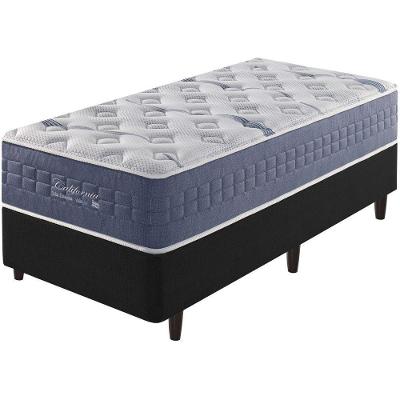 Cama Box Preto + Colchão California Mola Ensacada 96cm