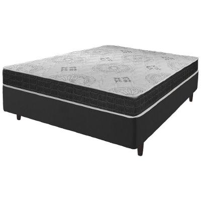 Cama Box Viúva Preto + Colchão San Francisco Espuma 128cm