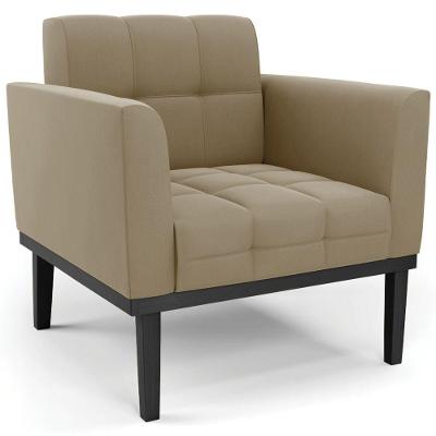 Poltrona Decorativa Base Madeira Preto Ana Suede Marrom Rt
