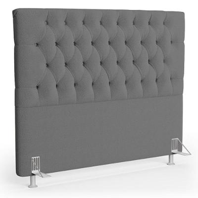 Cabeceira Casal Cama Box 140cm Cristal C16 Bouclê Cinza