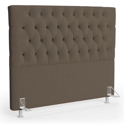 Cabeceira Casal Queen Cama Box 160cm Cristal C16 Bouclê Marrom