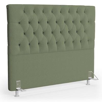 Cabeceira Casal Queen Cama Box 160cm Cristal C16 Bouclê Verde Oliva