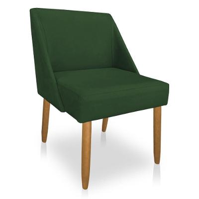 Cadeira Poltrona Juliana Suede Pés Palito Castanho Verde