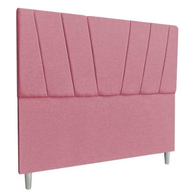 Cabeceira Casal 1,40m Italia Veludo Rosa