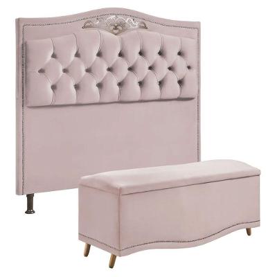 Cabeceira E Calçadeira Holanda 160cm Shop Das Cabeceiras Rose