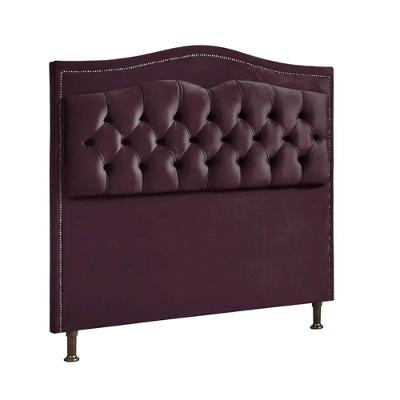 Cabeceira Estofada Holanda Casal Veludo Shop Das Cabeceiras Roxo
