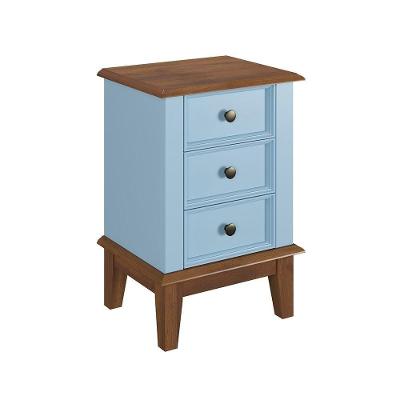 Mesa De Cabeceira Madeira Maciça - Azul