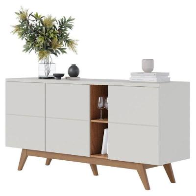 Aparador Buffet Noronha Off White Matte Freijó - Colibri