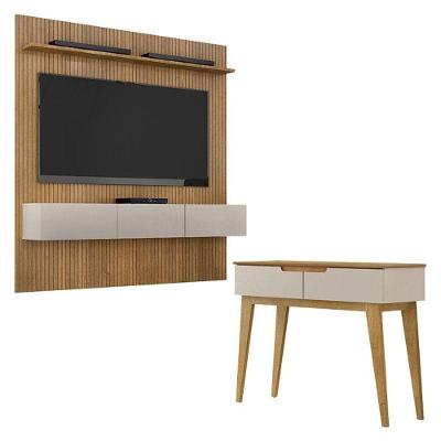 Home Suspenso Frisado Curitiba 180 E Aparador Bellíssima Cinamomo Off White - Valdemóveis