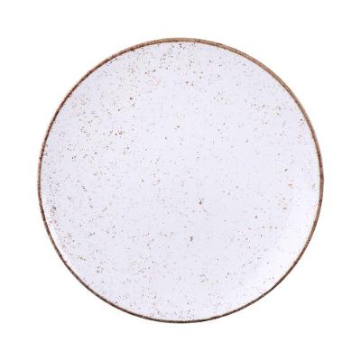 Prato Raso Tramontina Rústico Marrom Em Porcelana Decorada 28 Cm