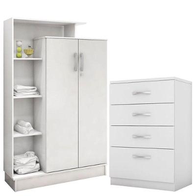 Cômoda Astral E Armário Multiuso Elite Branco Brilho - Demóbile