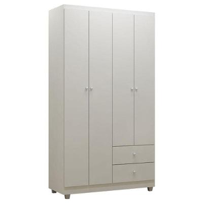 Guarda Roupa Infantil Louise 4 Portas Branco Brilho - Ajl