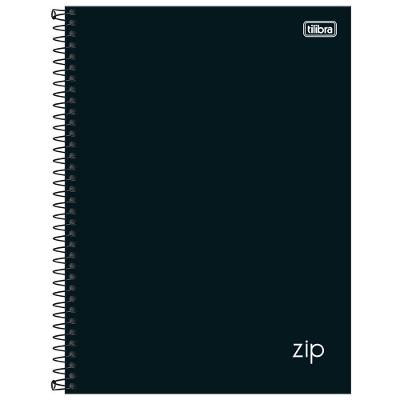 Caderno Espiral Capa Dura Universitário 10 Matérias 160 Folhas Zip Tilibra Preto