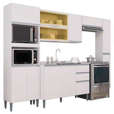 Cozinha Aline Com Balcão E Paneleiro Branco - Poquema.