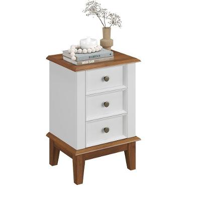 Mesa De Cabeceira Madeira Maciça - Branco
