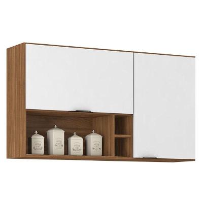 Armário Aéreo Para Cozinha Firenze Nicho 2 Portas Amêndola Branco - Demóbile
