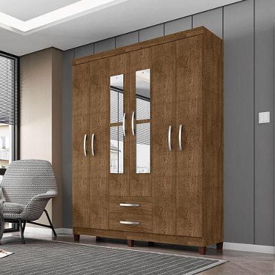 Guarda Roupa Casal Ambiente Modena Com Espelho 6 Portas Malbec - Incorplac