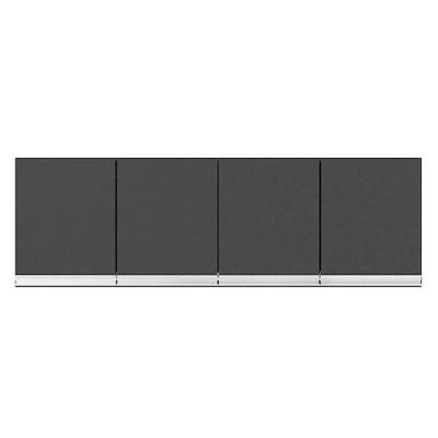 Armário Aéreo Para Cozinha Andréia 4 Portas 150 Cm Cinza Fosco - Ajl
