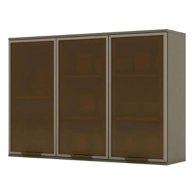Armário Aéreo Connect 3 Portas De Vidro 120 Cm Duna - Henn